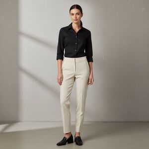 Theory Women’s Classic Black Button-Down Shirt 3/4 sleeve size medium